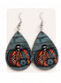 Colorful patterned pumpkin earrings by Earring Babe Boutique, featuring vibrant fall-inspired jewelry design.