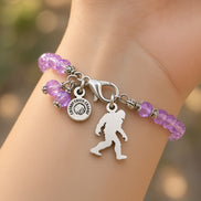 Chubby Chico Charms Sasquatch Bigfoot Splash of Color Crystal bracelet with vibrant multicolored beads and silver-tone accents.