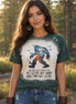 Nwdesigns3 Sasquatch Into the Forest I Go graphic tee, casual top with forest and Sasquatch design on soft fabric.