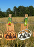 Wooden Bigfoot earrings by Krafty Supply featuring detailed carved Sasquatch design on natural wood.