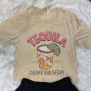 Tequila Cheaper Than Therapy Tee - the Boujee Sunflower