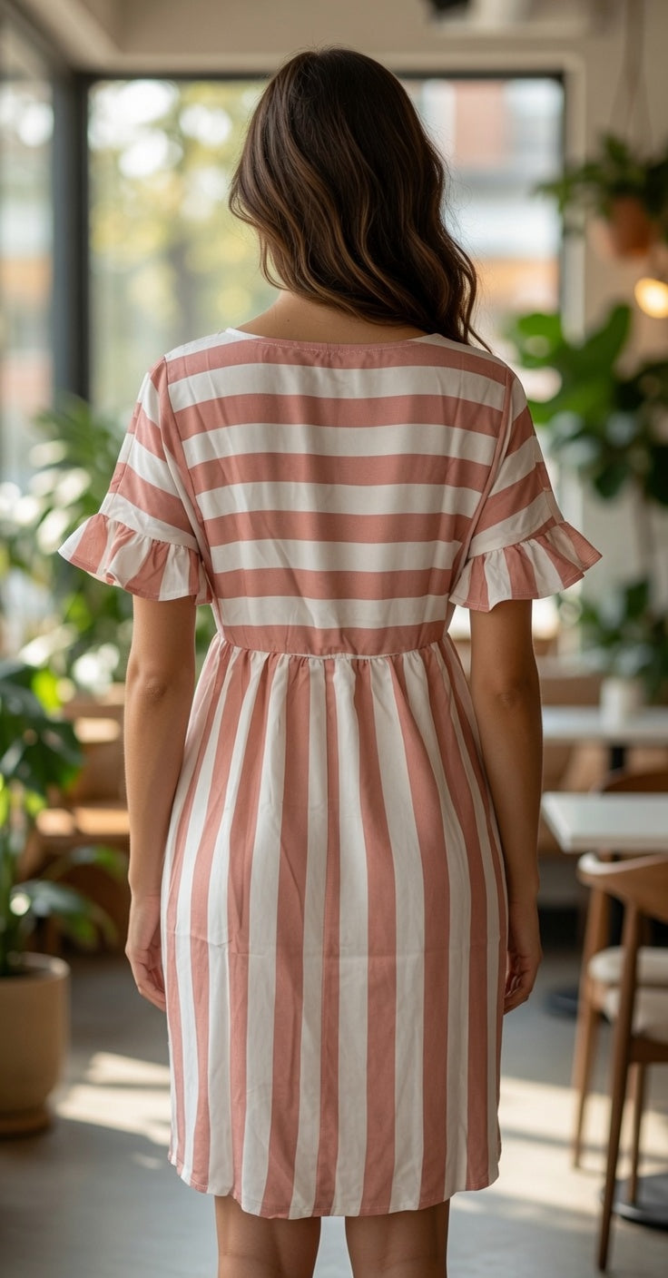 Sweet Striped Babydoll Dress