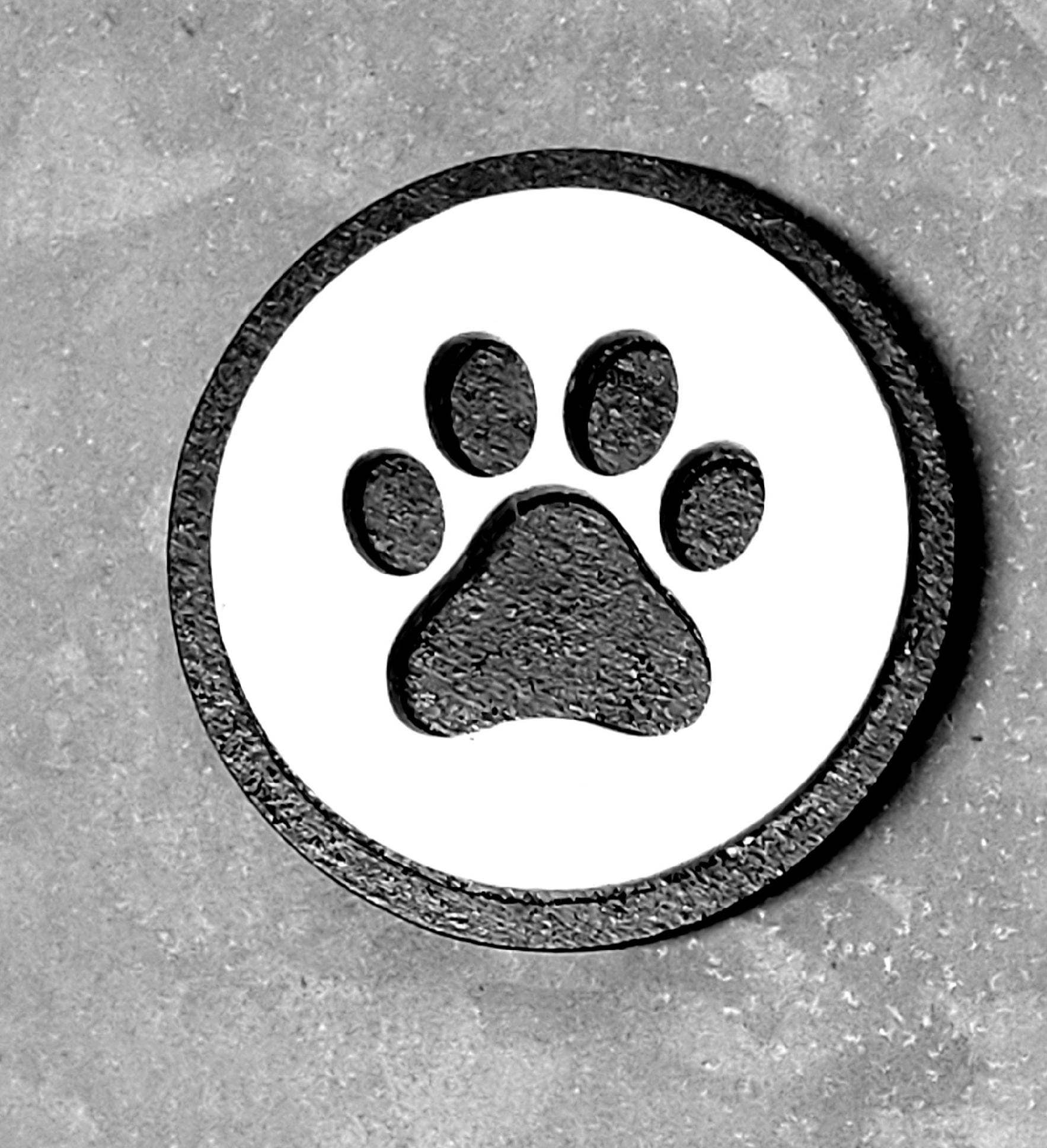 Decorative dog paw magnet perfect for fridge or magnetic surfaces, by The Country Roost.