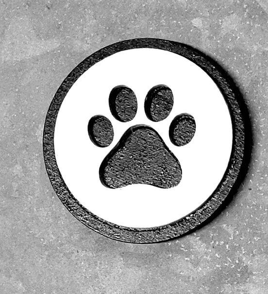 Decorative dog paw magnet perfect for fridge or magnetic surfaces, by The Country Roost.