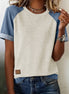 Denim Colorblock Patchwork Round Neck S/S 26 Tee | S-XL - OG Gilmore Girl 