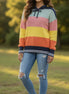 Multi-color hoodie sweater by ADORA LA featuring a cozy, vibrant design with a front pocket and adjustable drawstrings.
