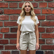 Small faux leather shorts from And The Why, featuring a sleek black design and stylish high-waist fit.