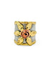 Handcrafted mixed metal flowers ring by Anju Jewelry featuring detailed floral design and unique metal finish.
