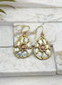 Handcrafted mixed metal sun earrings featuring detailed sunburst design by Anju Jewelry.