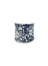 Silver patina ring by Anju Jewelry featuring a blue small floral design, showcasing intricate jewelry craftsmanship.