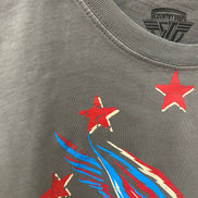 Charcoal Free Bird 22 vintage relaxed crop T-shirt from Country Deep Apparel, featuring a casual and comfortable top design.