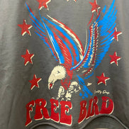 Charcoal Free Bird 22 vintage relaxed crop T-shirt by Country Deep Apparel, featuring a casual, distressed bird graphic design.