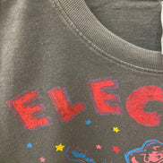 Faded black Electric Cowboy midriff boxy muscle crop top by Country Deep Apparel, featuring a casual, fitted style.