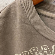 Faded brown Urban Cowboy boxy midriff top by Country Deep Apparel with pinned sleeves, muscle fit, and cropped style.