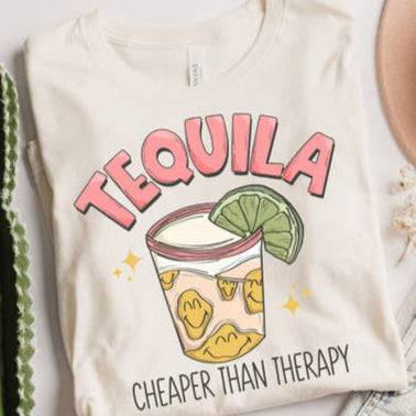 Tequila Cheaper Than Therapy Tee - the Boujee Sunflower