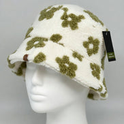 Flowered Sherpa bucket hat by Fashion City featuring a cozy Sherpa fabric and vibrant floral pattern.