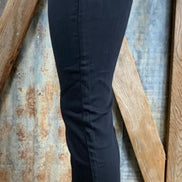 KanCan brand. These black skinny jeans are high rise with button fly. So stretchy that downsizing is suggested.