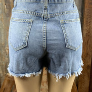Voguelom brand. Frayed hem, culotte shorts with button fly. M, L $20