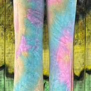 Colorful tie-dye Bluivy loungers with a relaxed fit, featuring a soft fabric and comfortable waistband for casual wear.