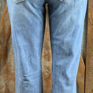 VERVET by FLYING MONKEY brand. Distressed Stretch Boyfriend Jeans with stretchy, slouchy fit and double cuff hem.