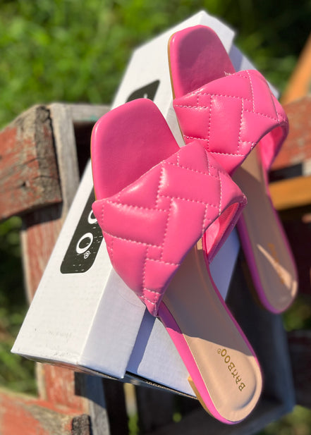 Pink Stella Shoes sandals with thin straps and open toe design, perfect for summer wear.