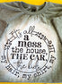 Bleached white T-shirt from Southern Backroad Tees with distressed, messy print design for a casual, vintage look.