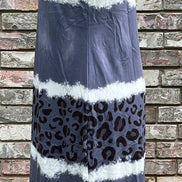 Gray and blue leopard print T-shirt dress from Shiying Fashion, featuring a casual fit and stylish pattern.