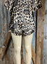 KAYAN.L brand. Silky button down leopard pajama short set with white piping. S, M, L $22
