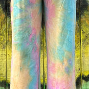 Bluivy tie-dye loungers with colorful, relaxed fit fabric perfect for casual wear and comfortable lounging.