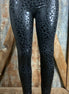 Blushing Owl Co brand. Shiny black leopard print leggings with high waist. S, M, L, XL. $20
