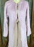 Melody brand. Mid-length, open front, ribbon tie fleece wrap in Lavender.  S, M, L $35