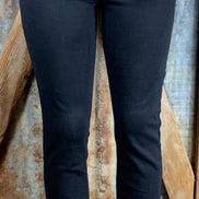 KanCan brand. These black skinny jeans are high rise with button fly. So stretchy that downsizing is suggested.