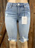 Insane Gene USA brand. Distressed knee length denim shorts. S, M, L. $30