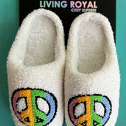 Living Royal Peace Slippers with soft fabric and cozy design, perfect for comfortable indoor wear.