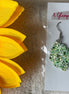 A Glamper's Creation, LLC brand. Scalloped silver dangle green, white and gold glitter earrings. $8