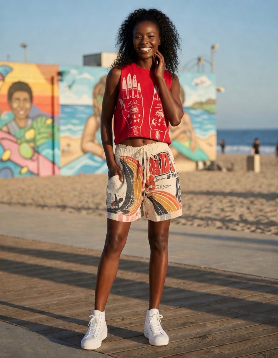 Kathmandu Imports mini shorts in a casual style, featuring a comfortable fit and neutral color, perfect for summer wear.