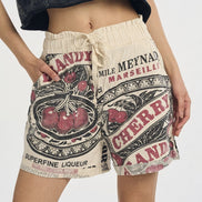 Kathmandu Imports mini shorts in denim fabric, featuring a relaxed fit and adjustable waistband, perfect for casual wear.