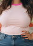Little Daisy Closet color block half sleeve top featuring vibrant, contrasting fabric sections and a casual, comfortable fit.