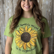 Love in Faith sunflower tee featuring 