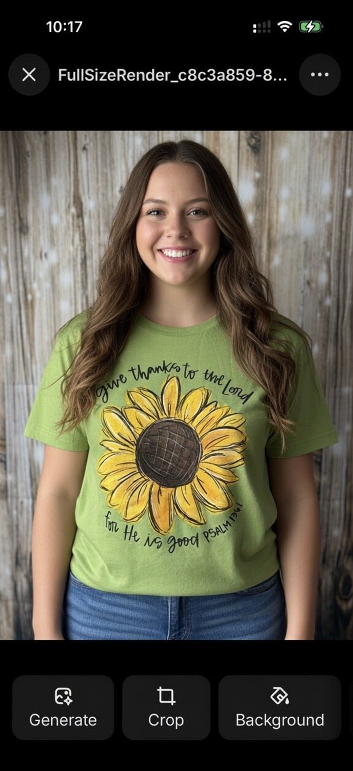Love in Faith sunflower tee featuring 