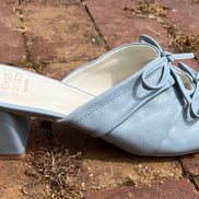 Oasis Society double bow peep hole sandal shoes with open toe and ankle strap, stylish summer footwear.