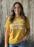 OAT COLLECTIVE Coffee Sunflowers & Good Vibes T-shirt featuring vibrant sunflower and coffee-themed print on soft fabric.