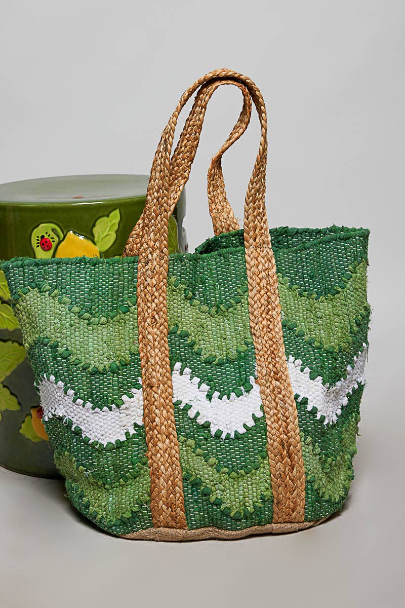 Green Wave Woven Tote Bag - OG Gilmore Girl 
