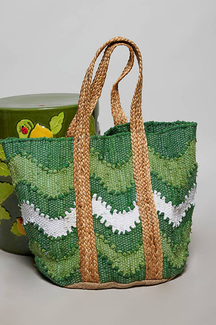 Green Wave Woven Tote Bag - OG Gilmore Girl 