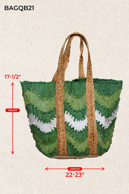 Green Wave Woven Tote Bag - OG Gilmore Girl 