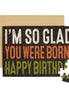 Questionables I'm So Glad Puzzle Card featuring colorful, playful design perfect for sending cheerful messages and greetings.