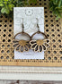 Lightweight hand-painted Daisy Wood Earrings by Seasideblooms featuring natural maple wood with floral design.