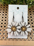 Hand-painted Daisy Maple Wood Earrings by Seasideblooms featuring yellow daisy design, lightweight and natural wood jewelry.