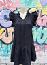 Black mini dress from Shiying Fashion, featuring a fitted silhouette and stylish design, perfect for casual or evening wear.