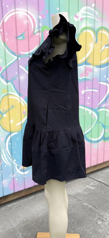 Black mini dress from Shiying Fashion featuring a fitted silhouette and sleeveless design, perfect for stylish occasions.